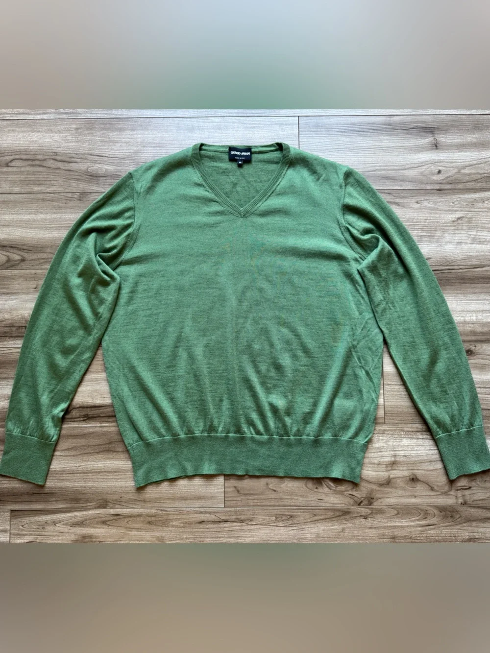 Giorgio Armani Black Label premium blend cashmere silk sweater Men’s Sz 48 Green
